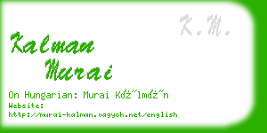kalman murai business card